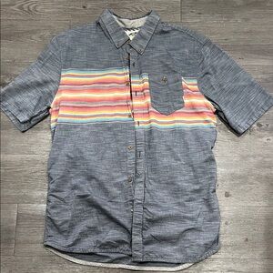 Vans Gray Shirt with Multicolor Stripes